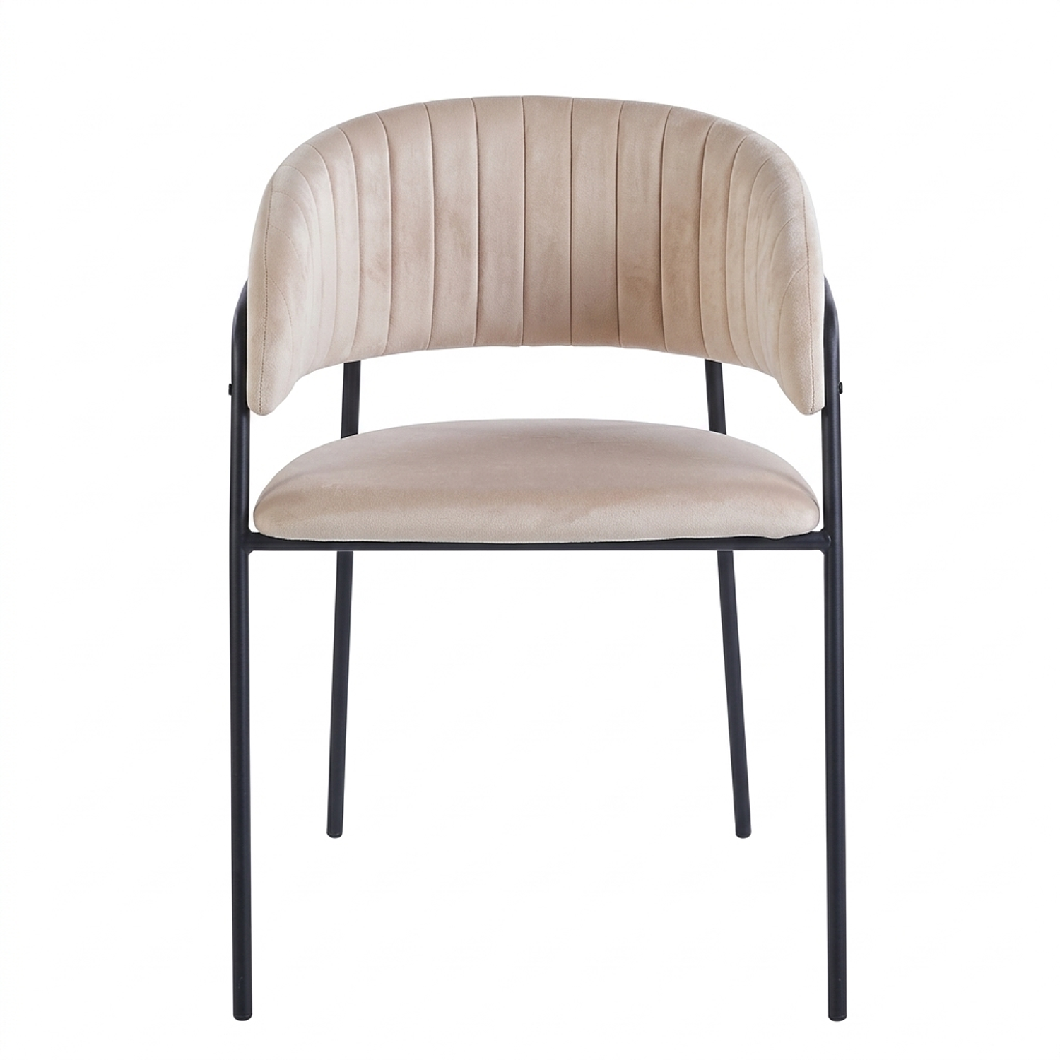 Sitial Max Tapizada en Felpa con Patas de Metal Negras 5