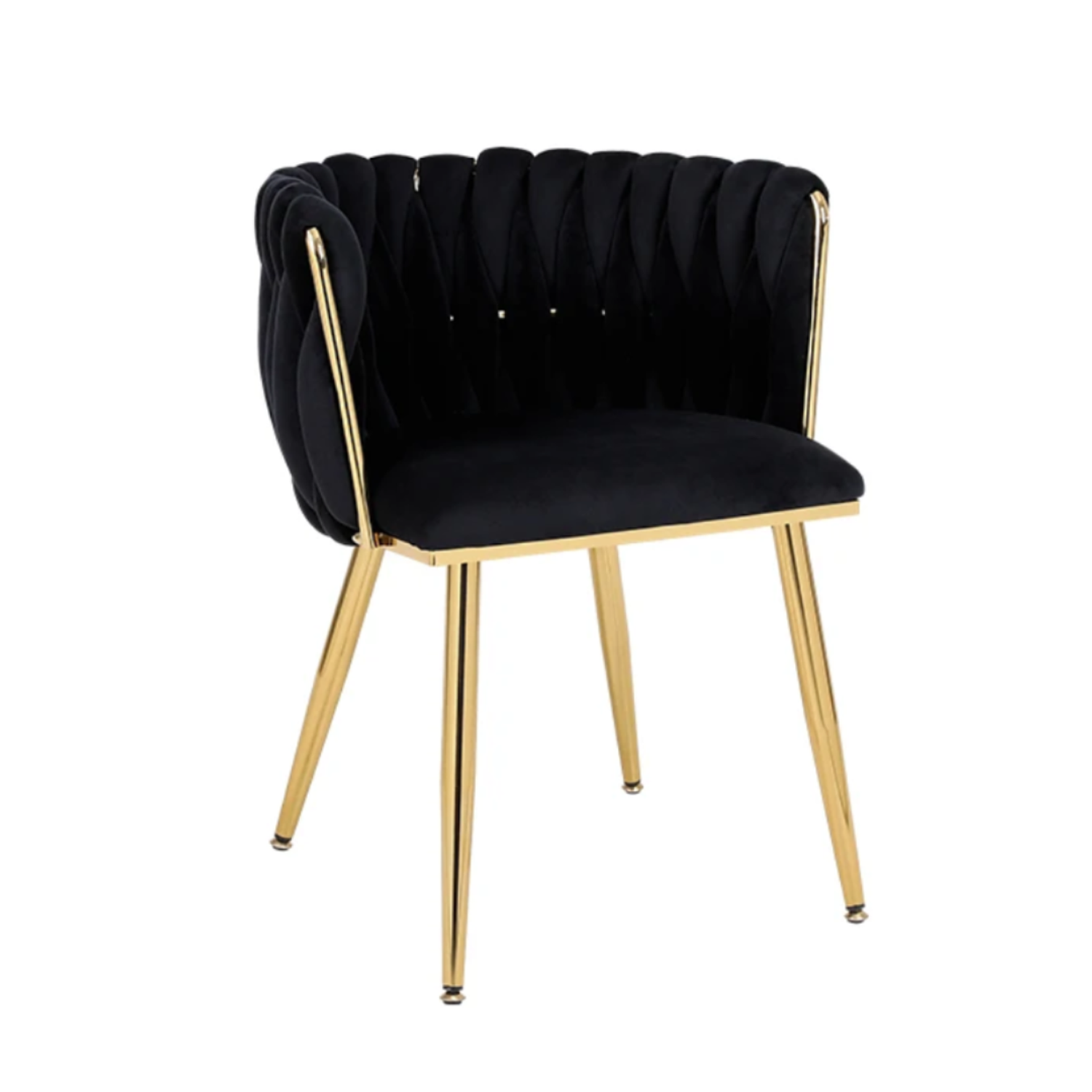 Silla Manicure de terciopelo con Patas Doradas Aurora Velvet Gold 3