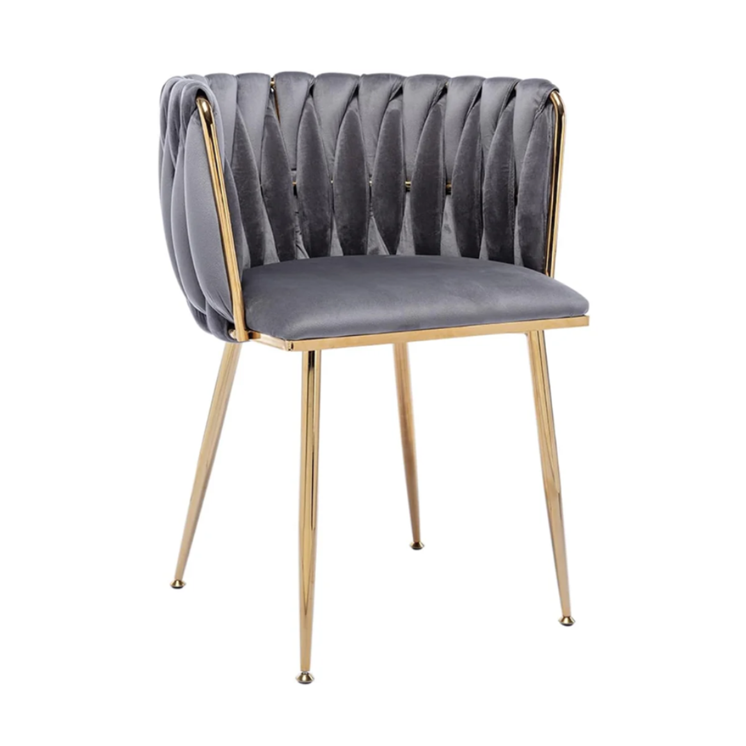 Silla Manicure de terciopelo con Patas Doradas Aurora Velvet Gold 7