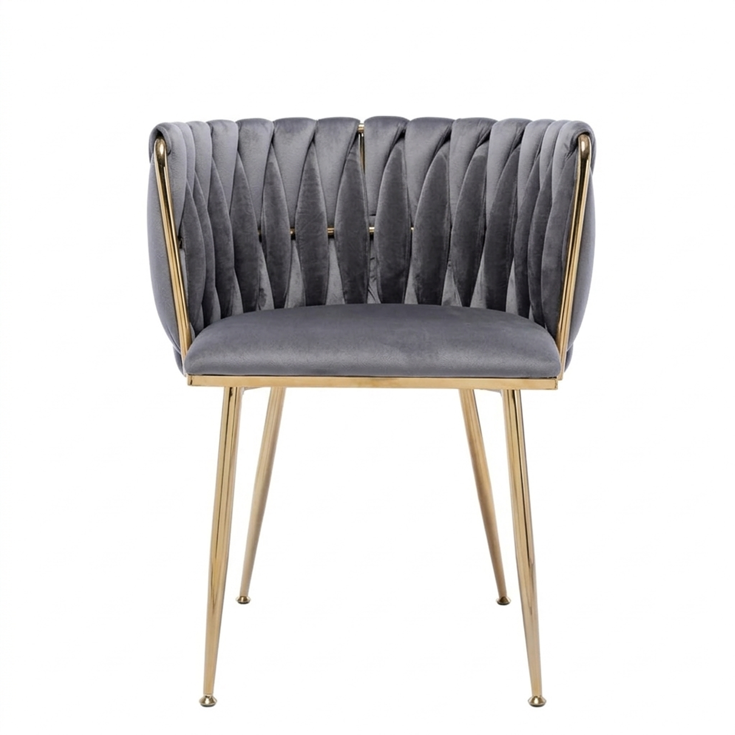 Silla Manicure de terciopelo con Patas Doradas Aurora Velvet Gold 8