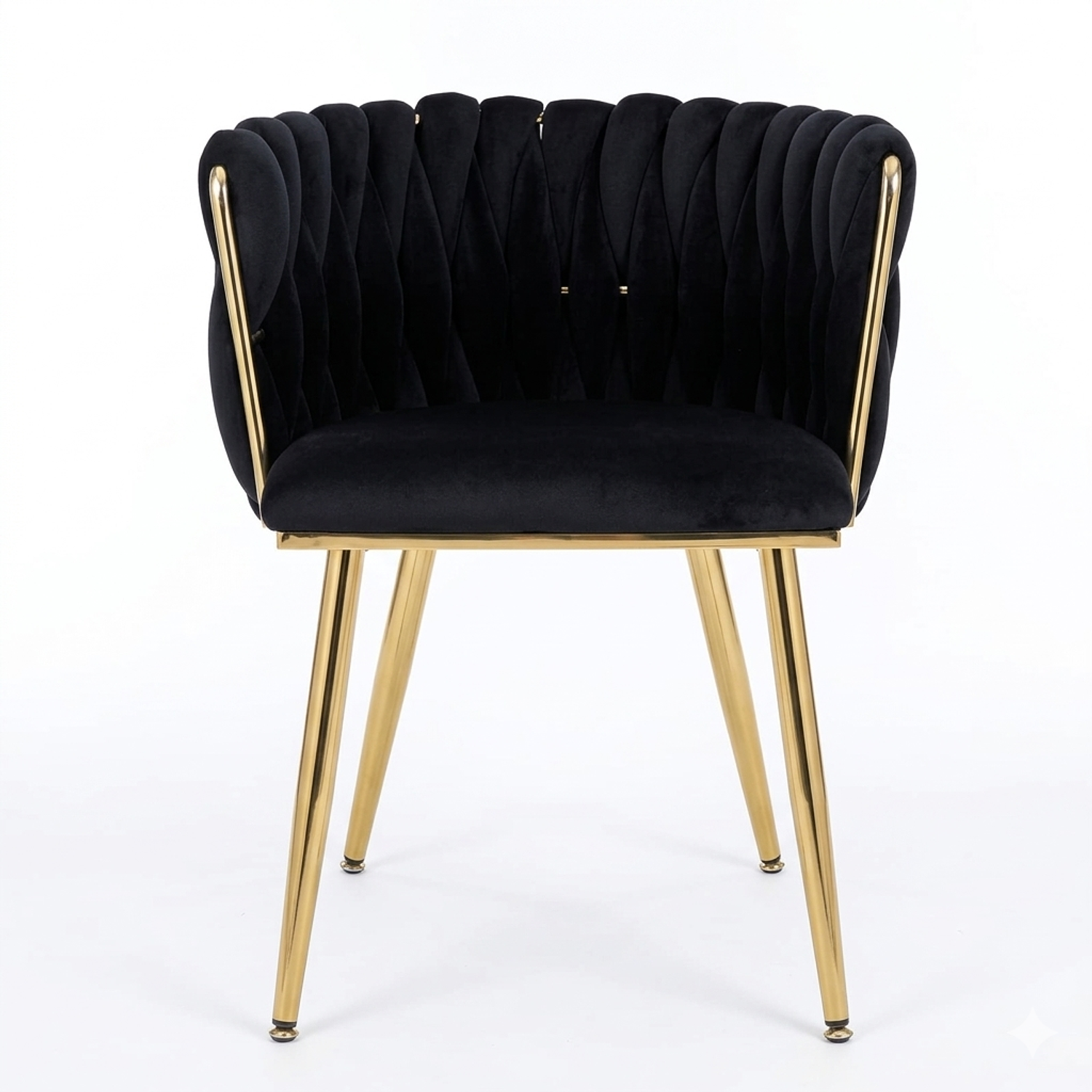 Silla Manicure de terciopelo con Patas Doradas Aurora Velvet Gold 4