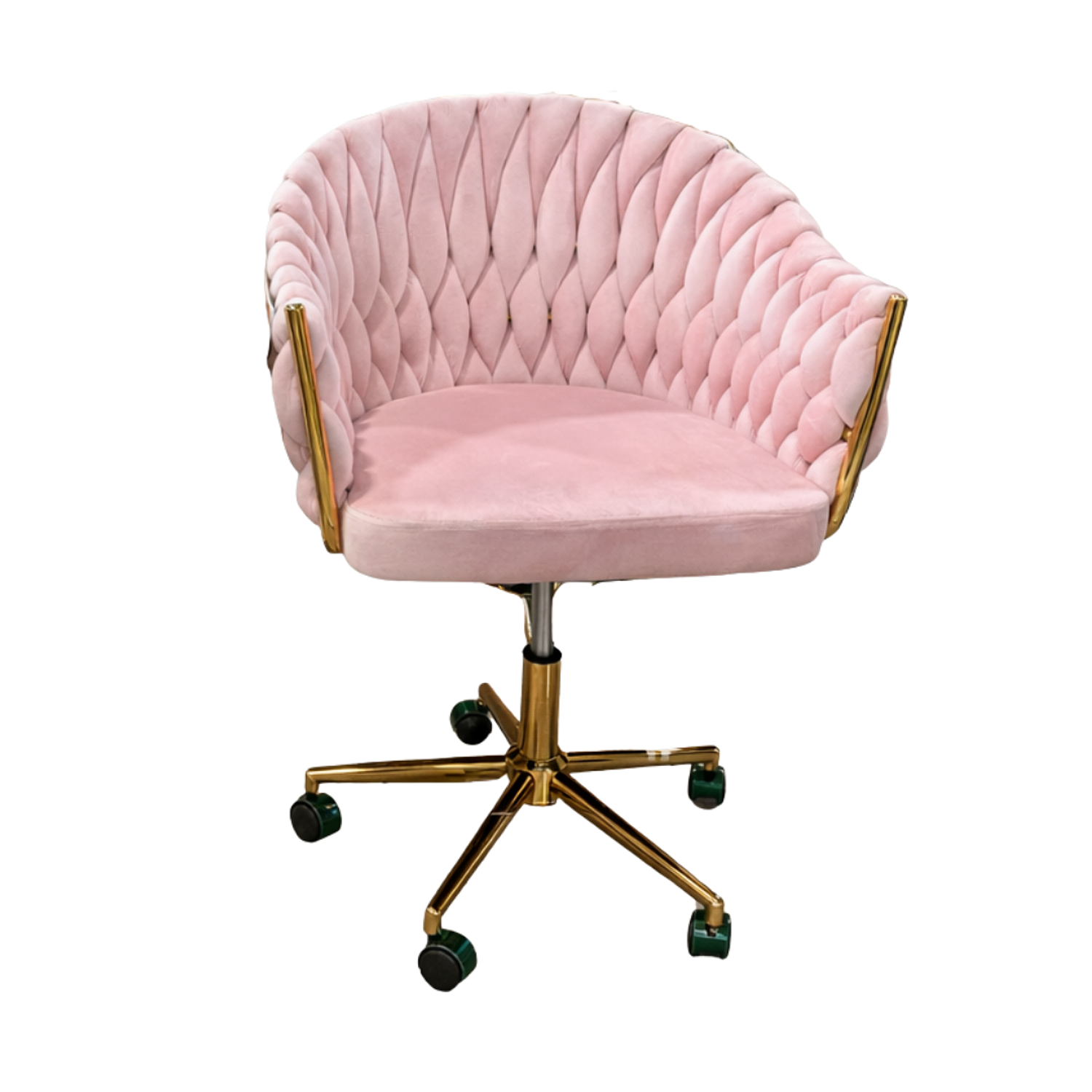 Set de 2 Sillas de Manicura Rosa Terciopelo con Patas Doradas Glam Velvet Duo 4