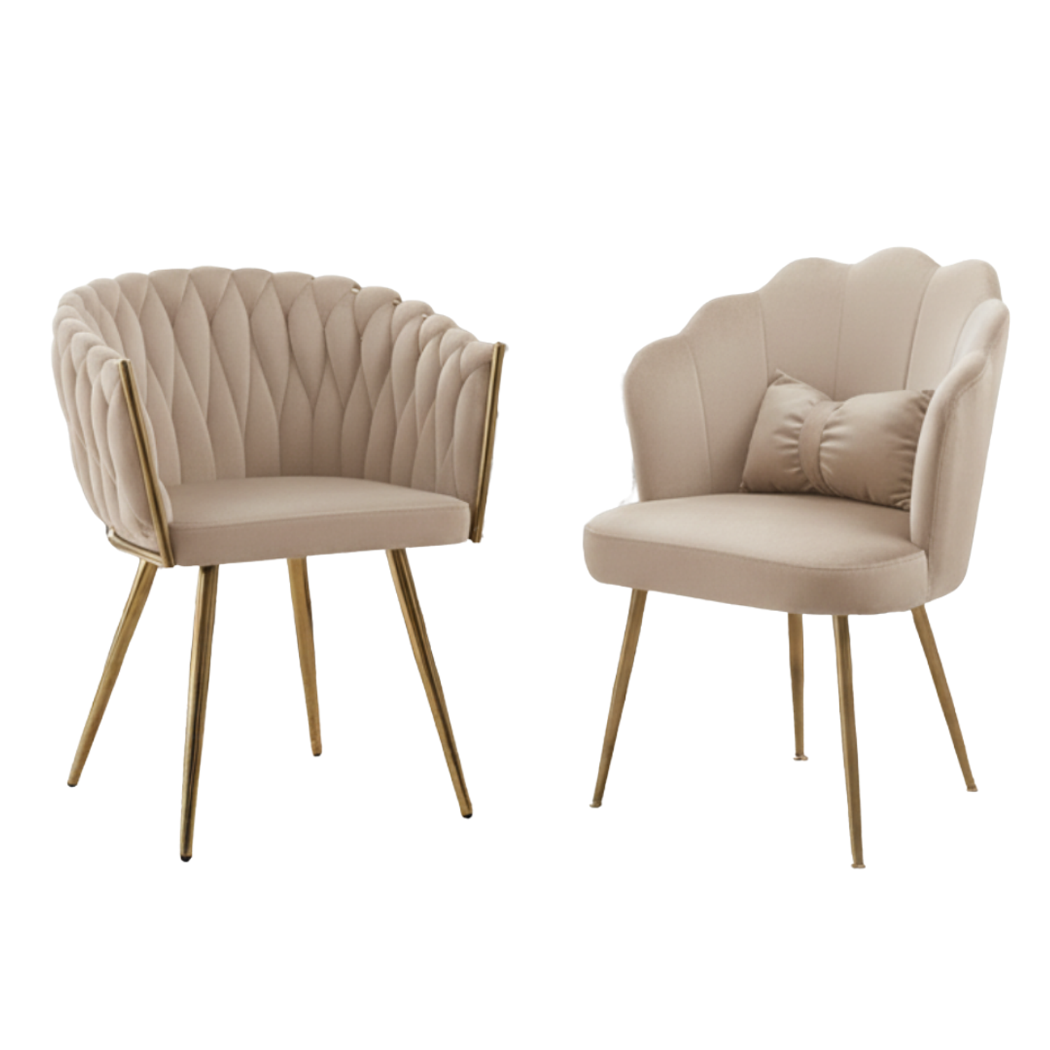 Set de 2 Sillas para Uñas y Salón de Belleza Terciopelo Premium con Patas Doradas – Sillas Profesional para Manicure  8