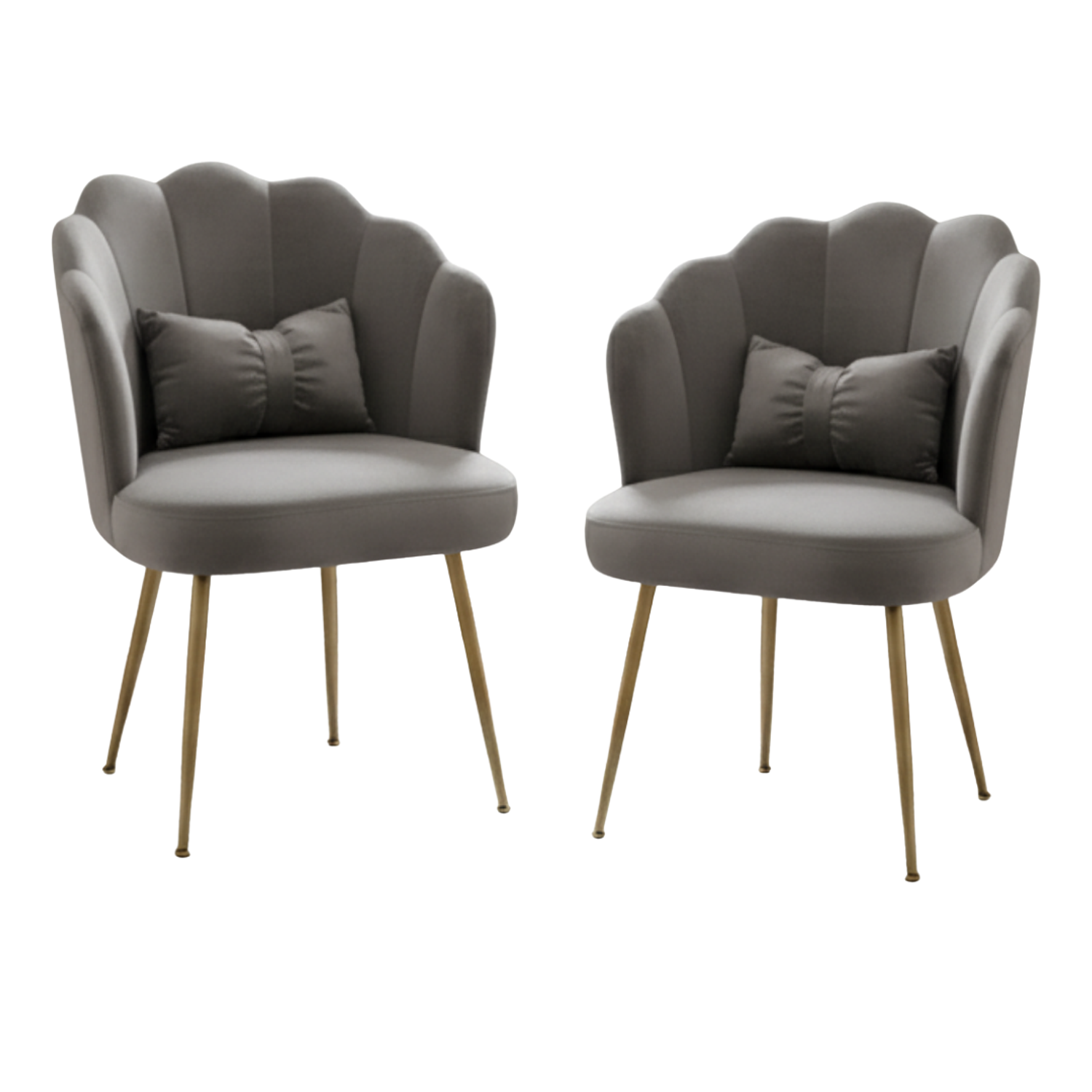 Set de 2 Sillas Manicure Profesional Tapizadas con Cojín y Patas Doradas para Salón de Belleza o Manicure  2