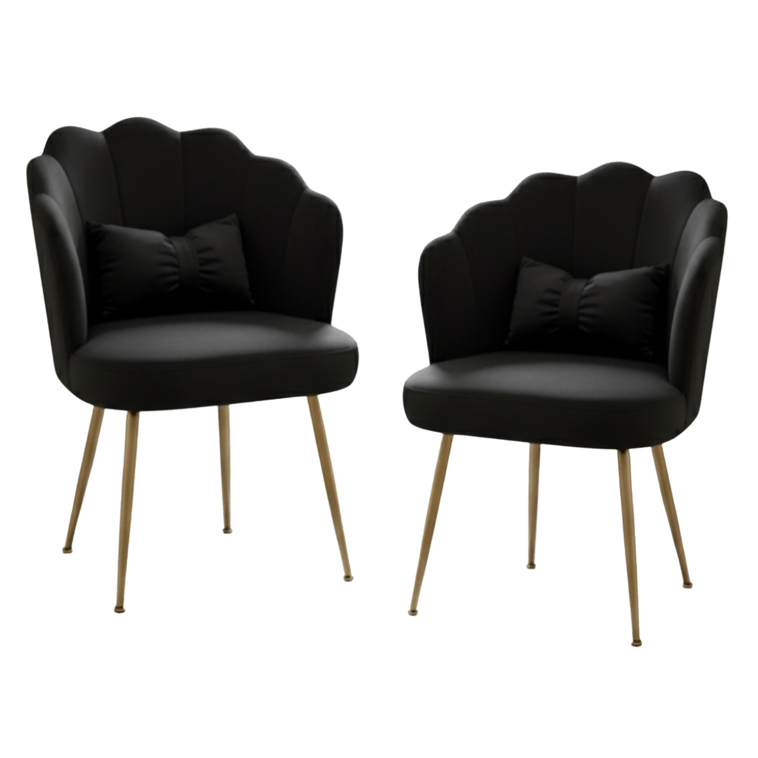 Set de 2 Sillas Manicure Profesional Tapizadas con Cojín y Patas Doradas para Salón de Belleza o Manicure  6