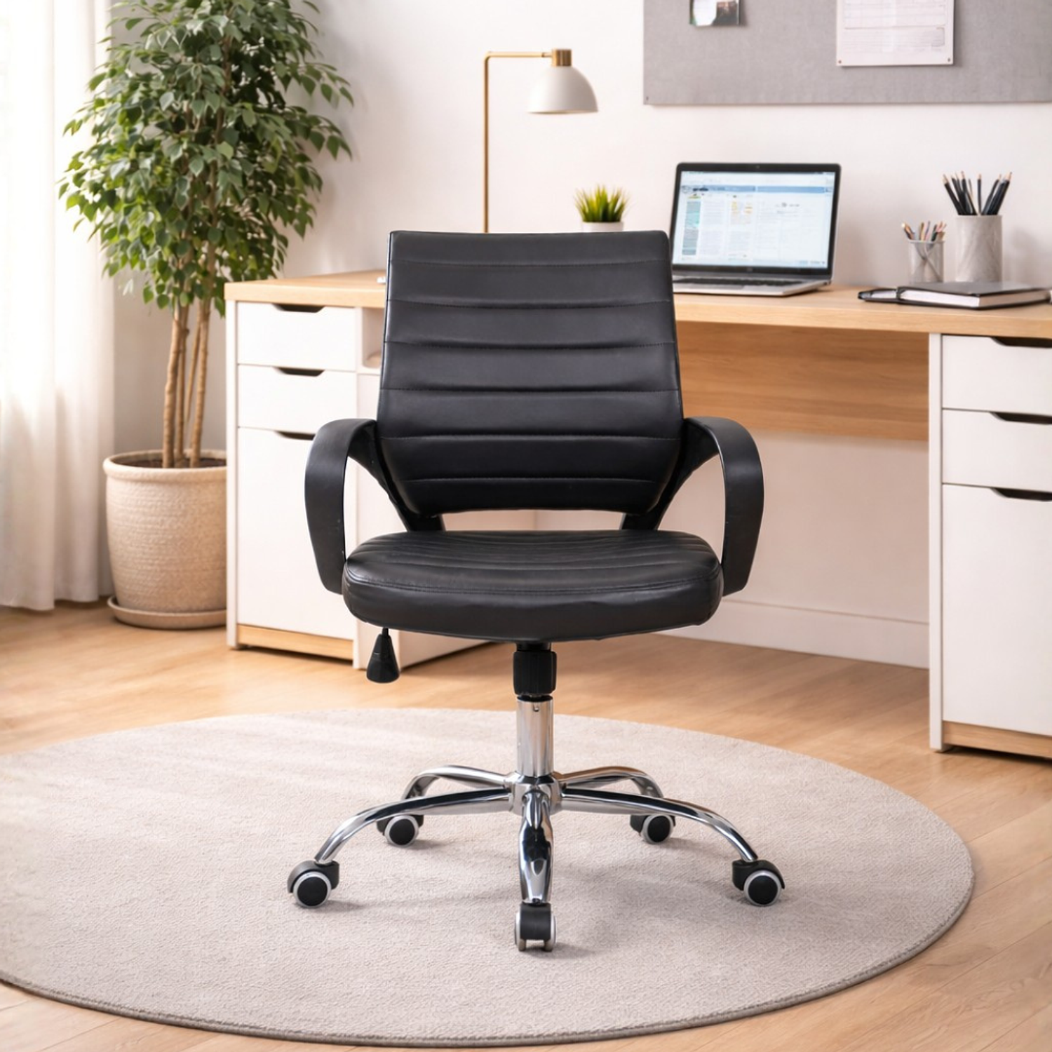 Silla de Escritorio Ergonómica Ejecutiva con Ruedas para Oficina y Home Office 2