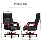 Silla de Escritorio Ejecutiva Ergonómica en cuero con Brazos de Madera – Sillón Gerencial Profesional - Miniatura 5