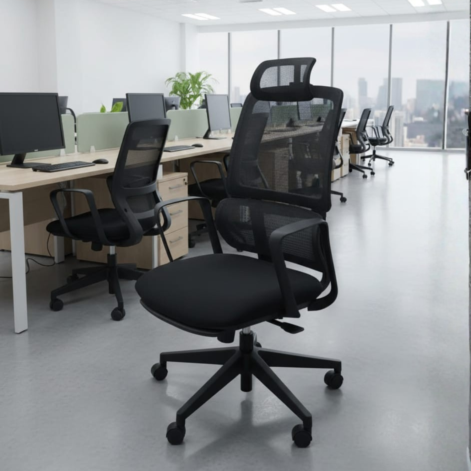 Silla de Oficina Profesional Ergonómica Ejecutiva con Respaldo Alto y Apoyacabeza 1