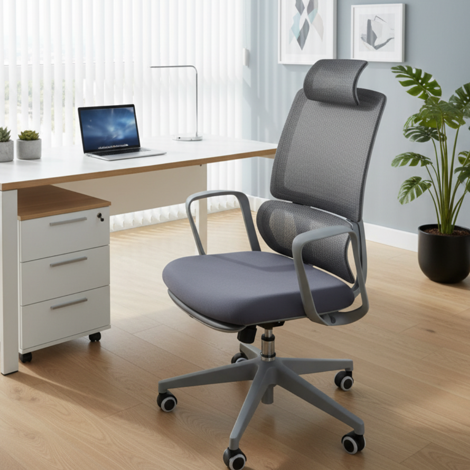 Silla de Oficina Profesional Ergonómica Ejecutiva con Respaldo Alto y Apoyacabeza 4