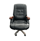 Silla de Escritorio Gerencial Ejecutiva Ergonómica en Cuero Negro con Brazos de Madera – Silla Oficina  - Miniatura 3