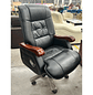 Silla de Escritorio Gerencial Ejecutiva Ergonómica en Cuero Negro con Brazos de Madera – Silla Oficina  - Miniatura 6