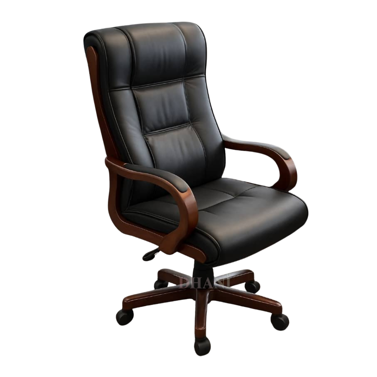 Silla de Escritorio Gerencial Ergonómica Ejecutiva en Ecocuero con Base de Madera para Oficina 6