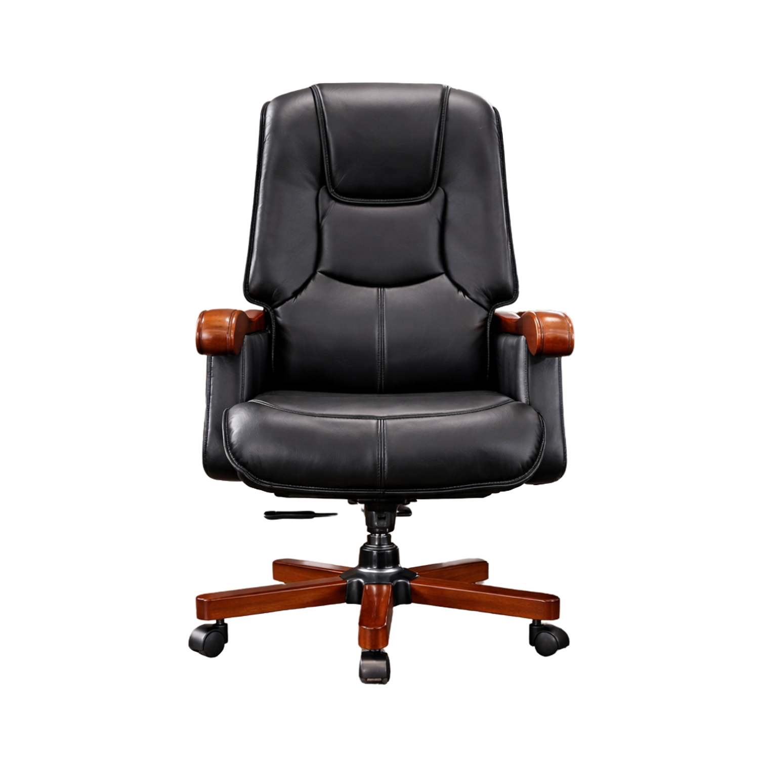 Silla Gerencial Ejecutiva Ergonómica con Base de Madera para Oficina con Soporte Lumbar 4
