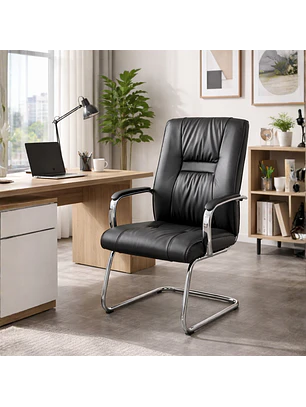 Silla Ejecutiva de Escritorio en Eco Cuero Negra Ergonómica para Oficina y Gerencial Profesional