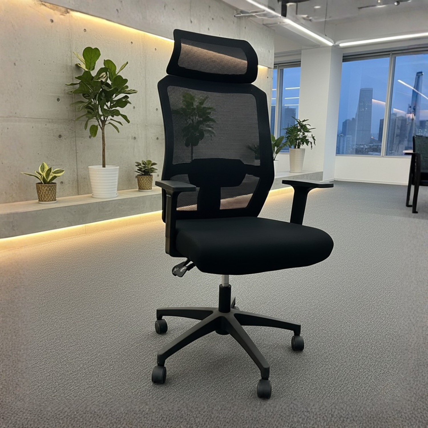 Silla de Escritorio Ergonómica de Malla Ejecutiva con Soporte Lumbar para Oficina y Home Office 1