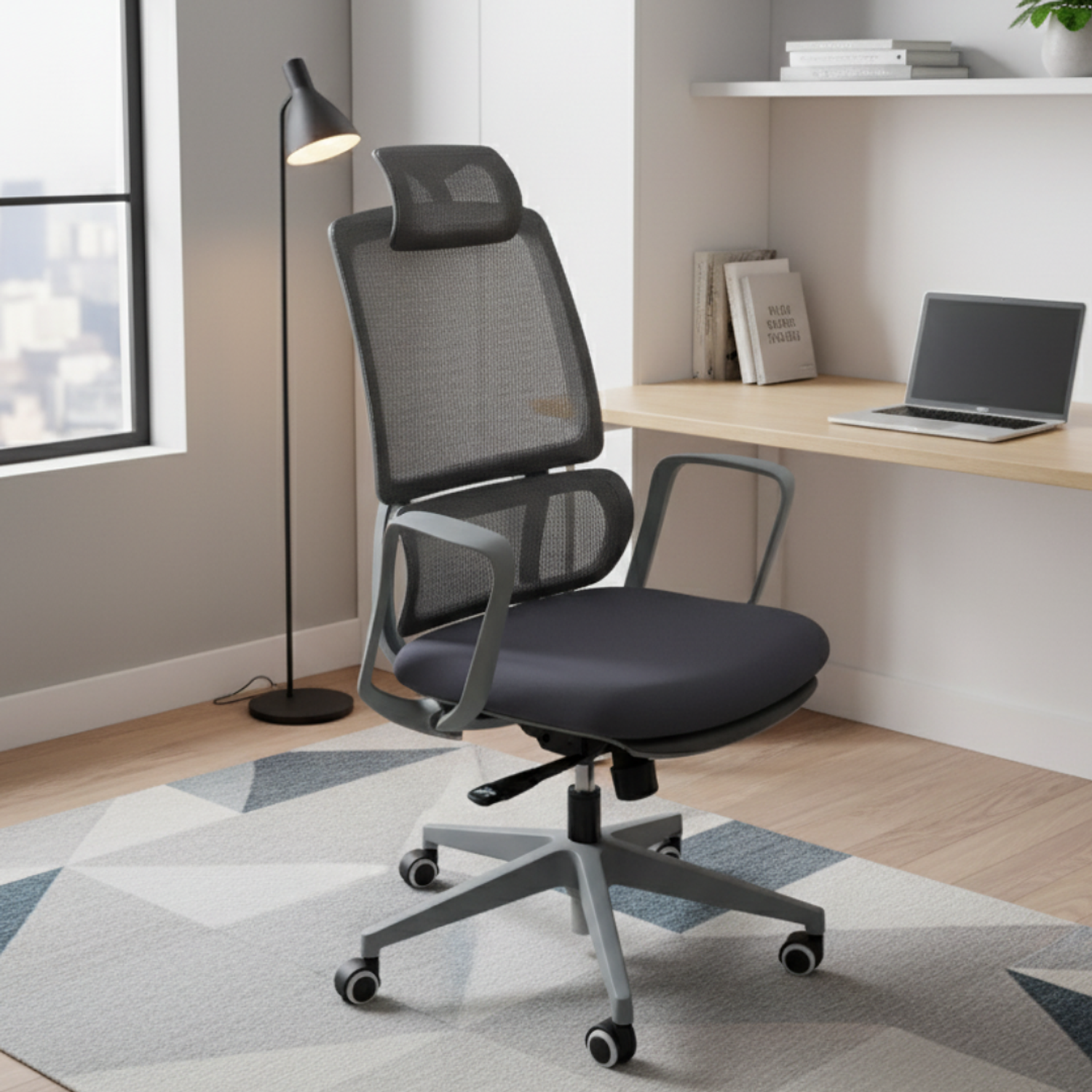 Silla Gerencial Ergonómica de Malla con Soporte Lumbar para oficina ejecutivas 2