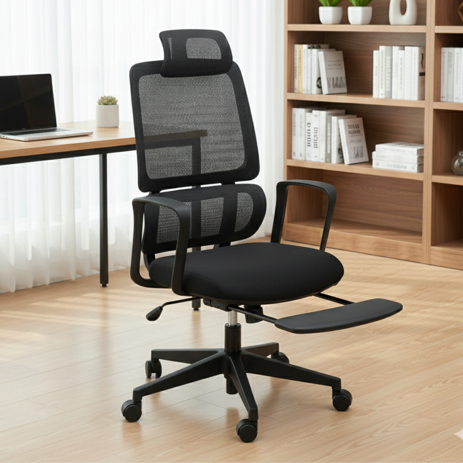 Silla Gerencial Ergonómica de Malla con Soporte Lumbar para oficina ejecutivas 4