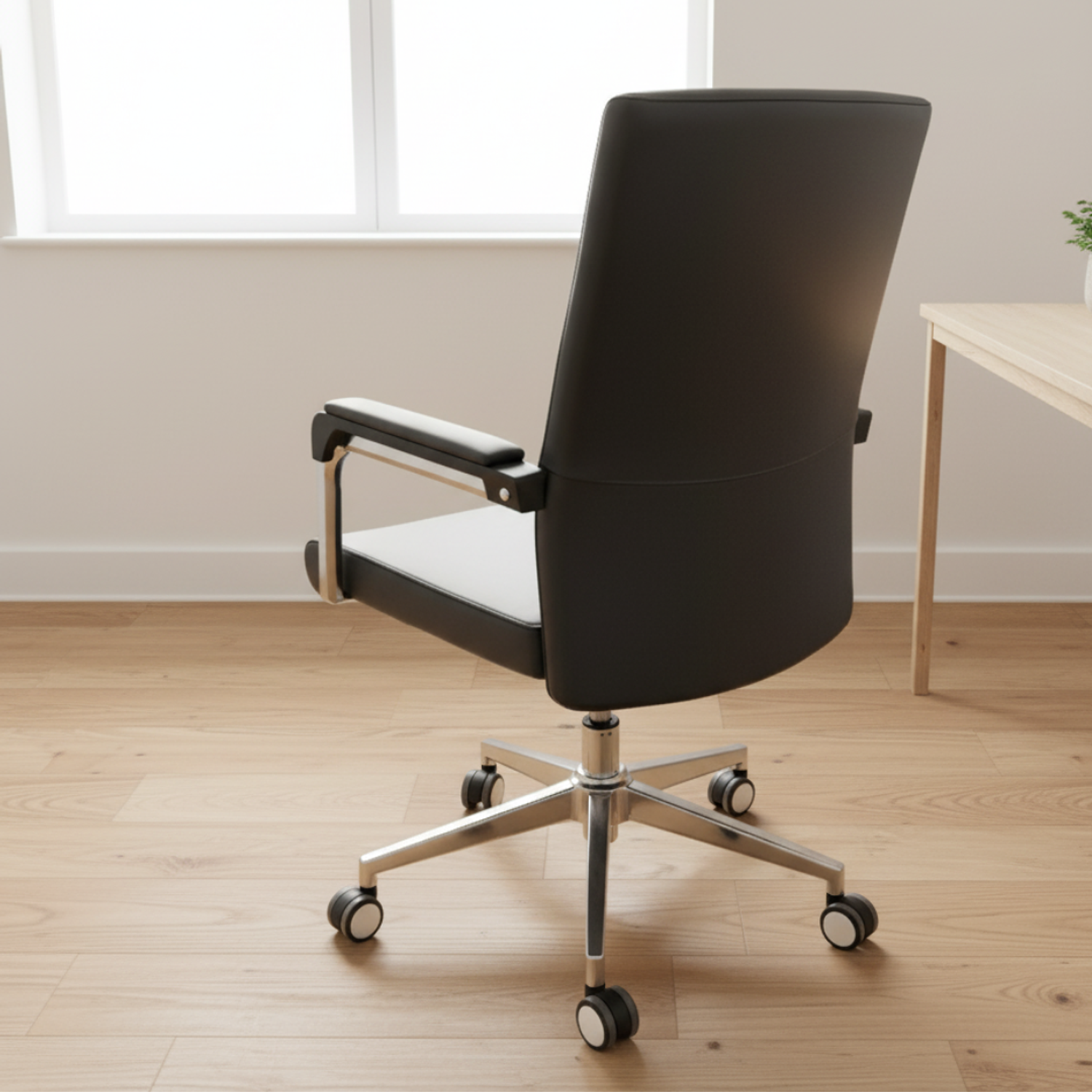 Silla de Escritorio Ejecutiva en Eco Cuero Negro Ergonómica para Oficina - Sillón Gerencial  3