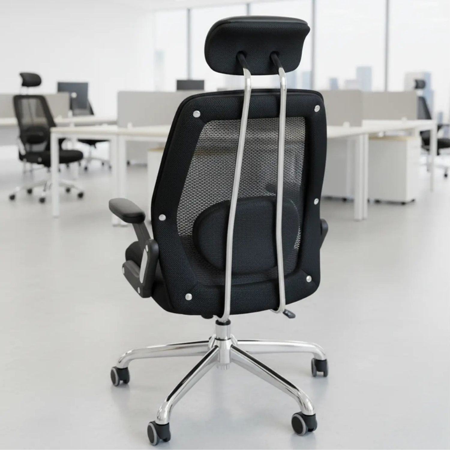 Silla de Escritorio Ejecutiva Negra Ergonómica con Apoyacabeza – Sillón Gerencial para Oficina 2