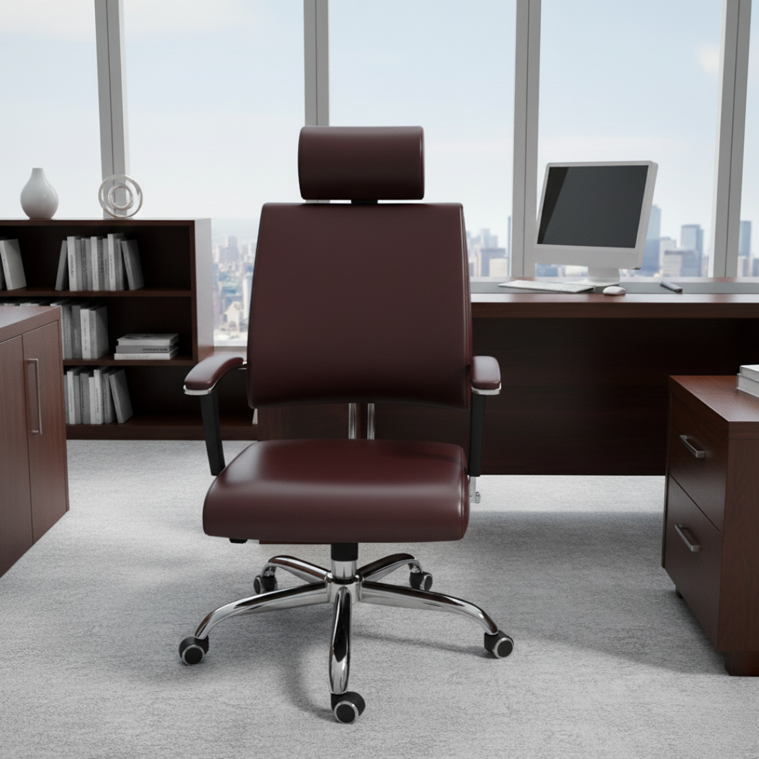 Silla de Oficina Vino Ergonómica Ejecutiva - Sillón Gerencial para Escritorio Premium 3