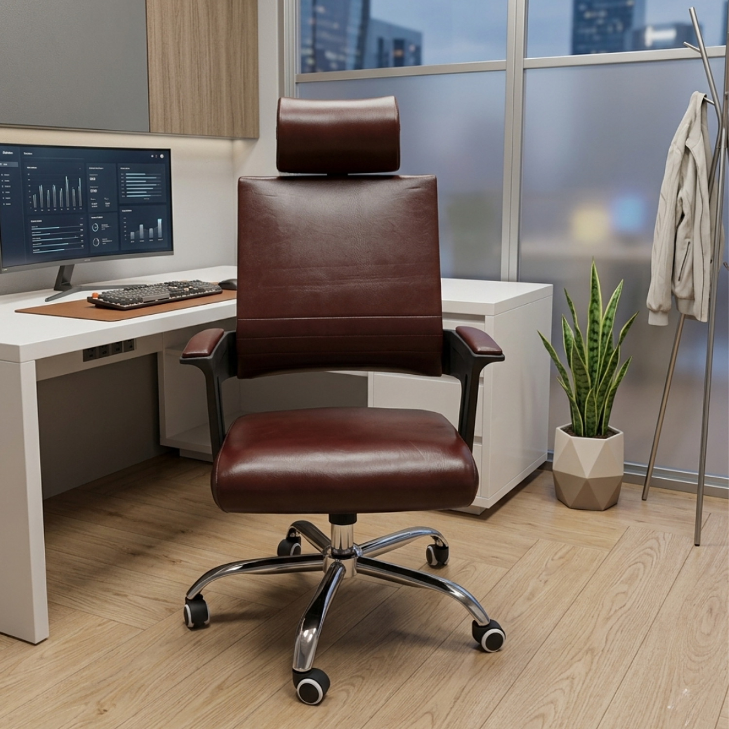 Silla de Oficina Vino Ergonómica Ejecutiva - Sillón Gerencial para Escritorio Premium 1