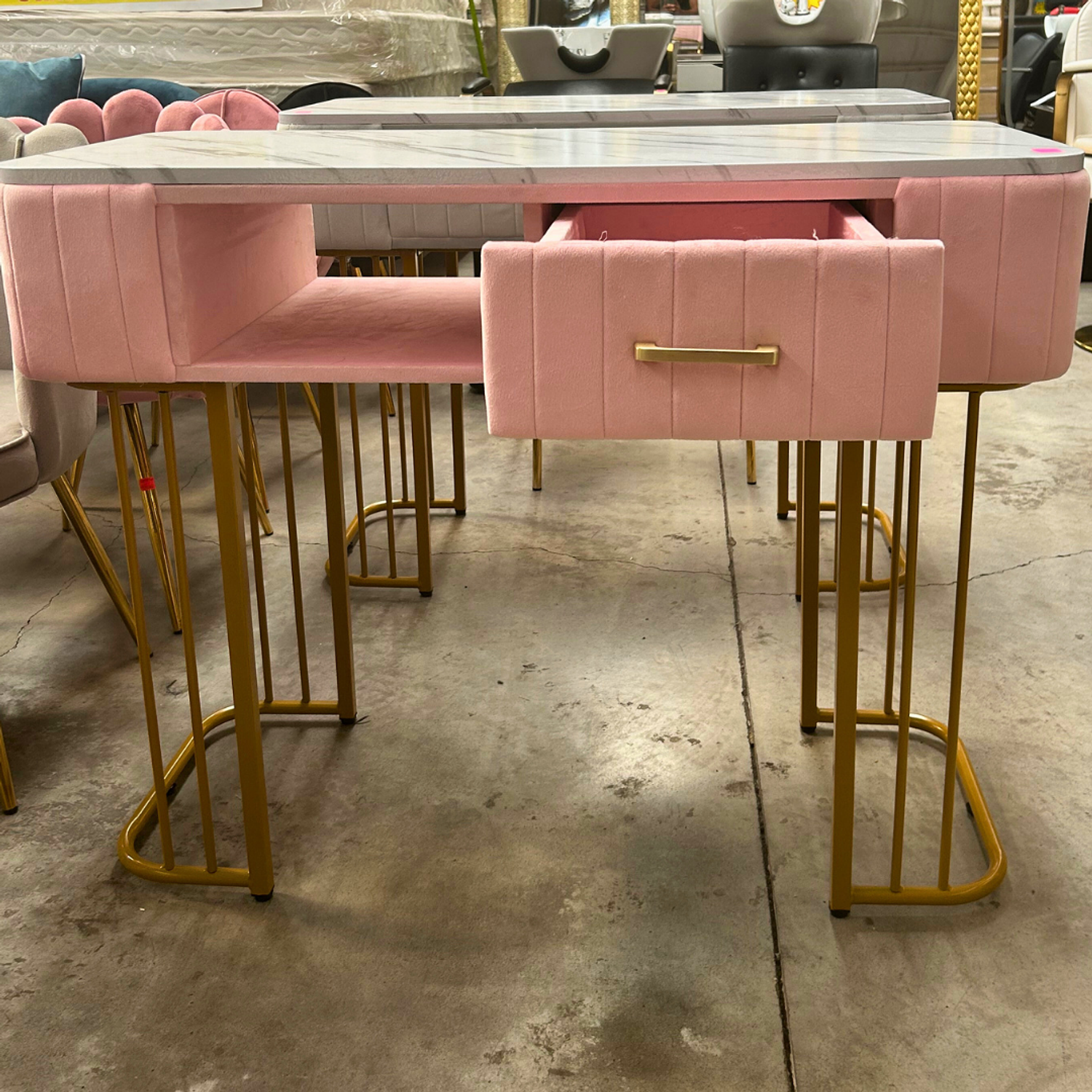 Mesa de Manicure Moderna Profesional con Cubierta MDF - Mesa de Uñas Elegante y Minimalista para Salón 8