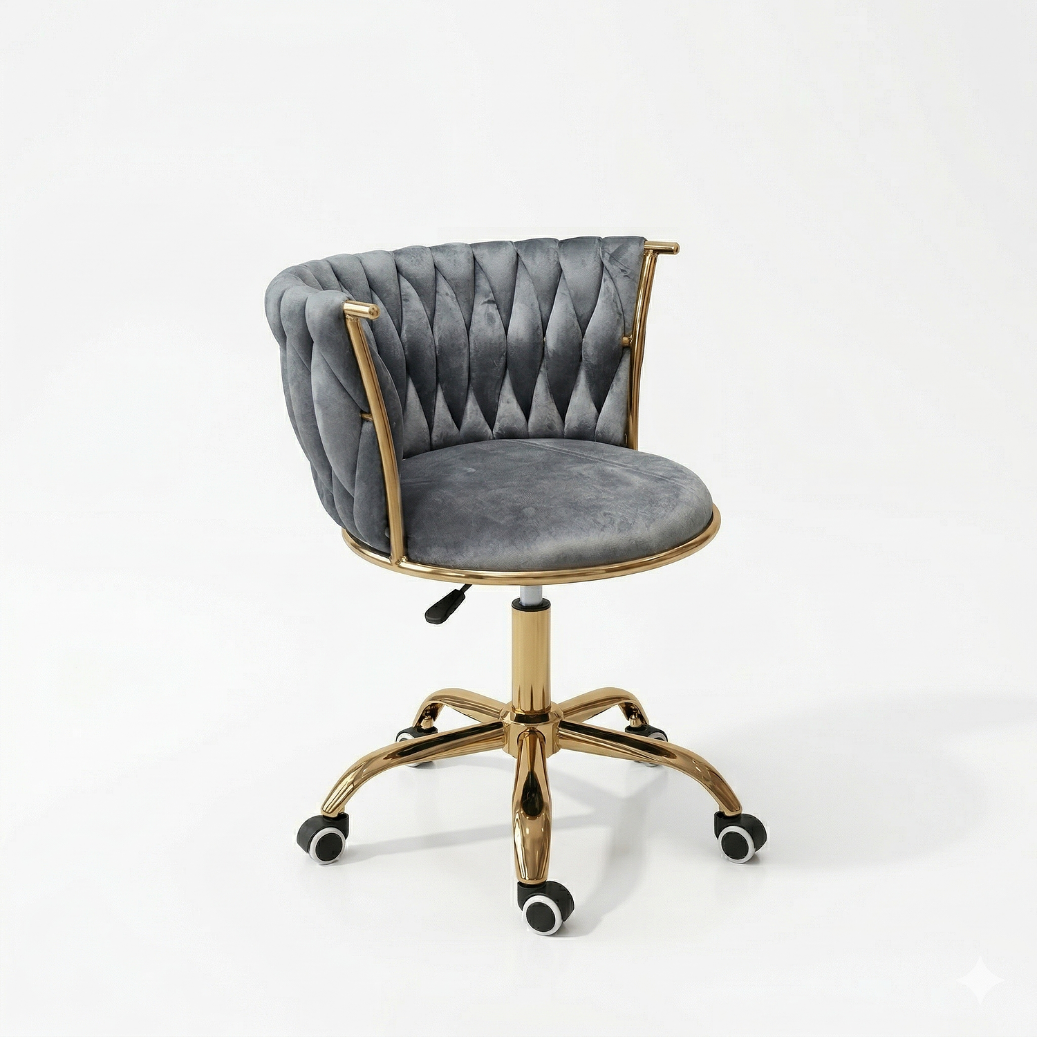 Set de Manicura Profesional con Mesa de Uñas y 2 Sillas Fija y Ruedas Velvet Gris 4