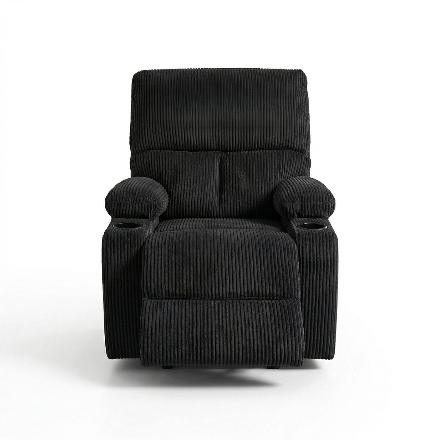 Sofá Bergère Individual Reclinable Tapizado Pana Negro 3