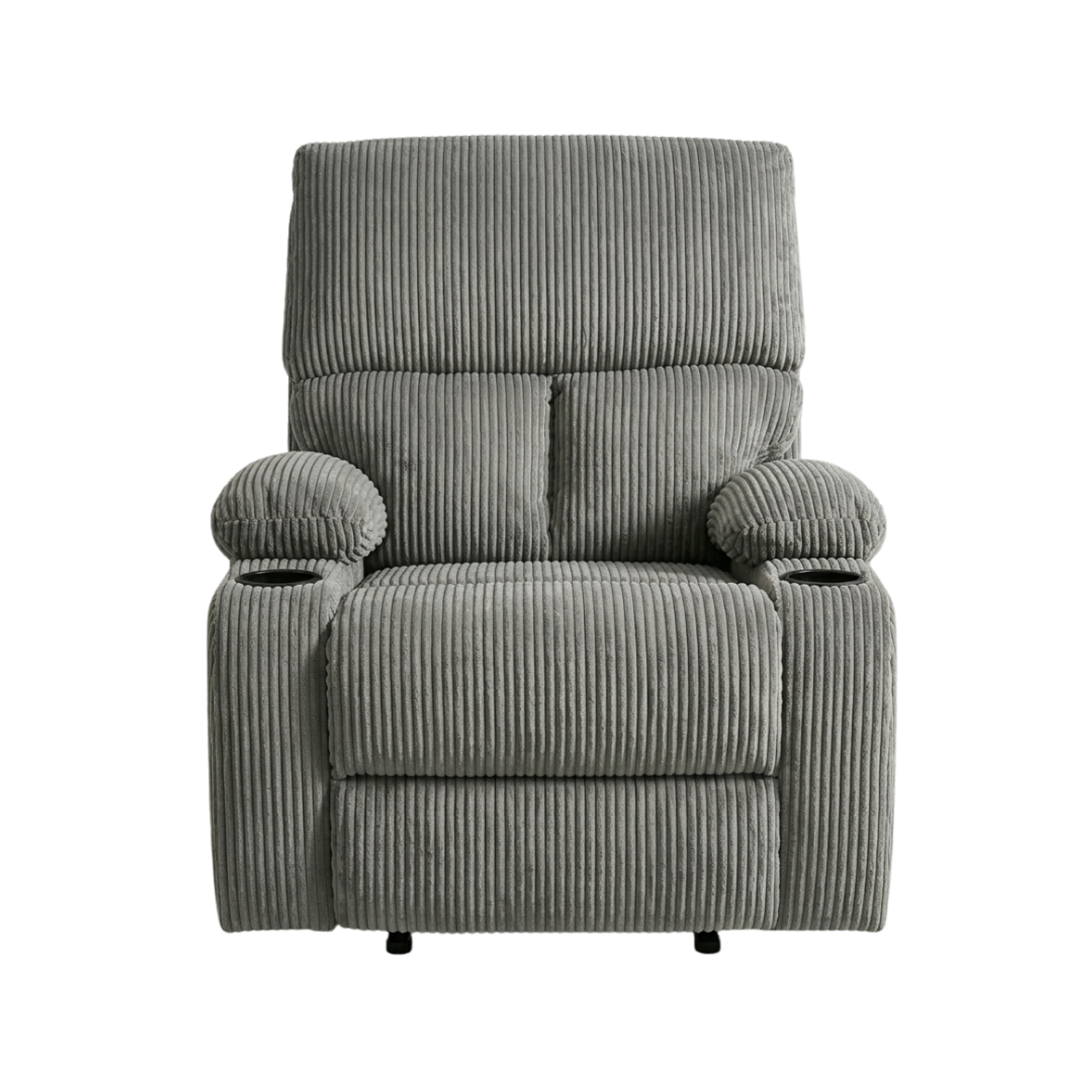Sofá Individual Bergère Reclinable Tapizado en Pana Gris 5