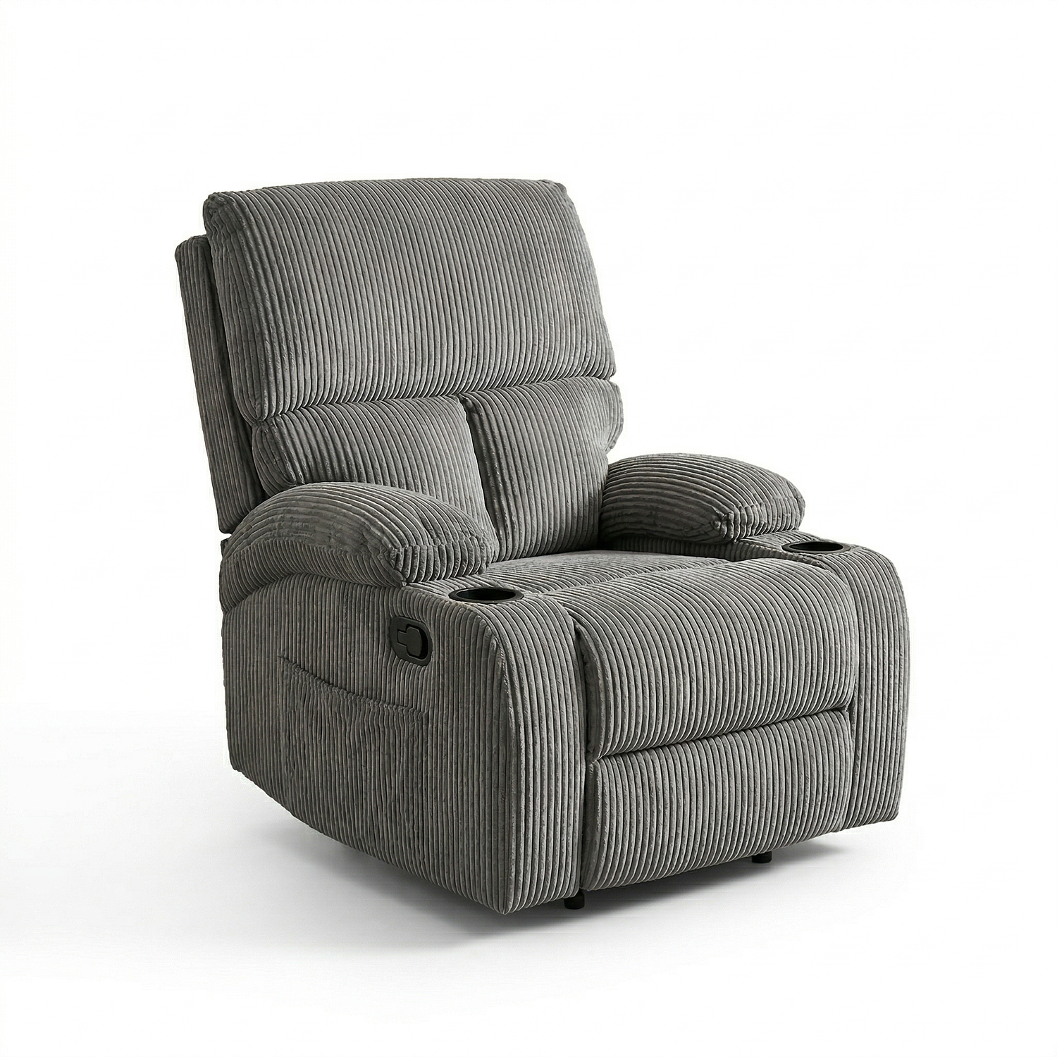 Sofá Individual Bergère Reclinable Tapizado en Pana Gris 4