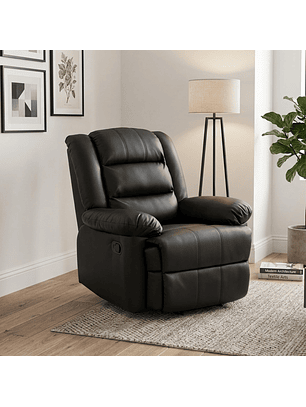 Sofá Bergère Individual Reclinable en Cuero Sintético PU