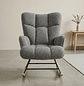 Silla Mecedora Moderna Bouclé Gris Acolchada para Living - Miniatura 2