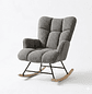 Silla Mecedora Moderna Bouclé Gris Acolchada para Living - Miniatura 3