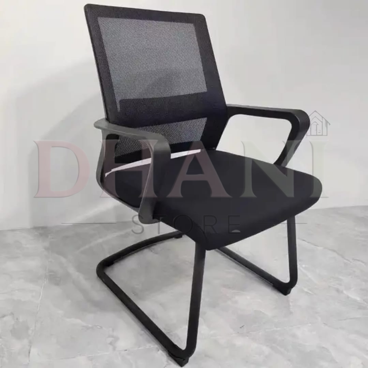 Silla de Visita Ergonómica para Oficina con Malla Negra 2