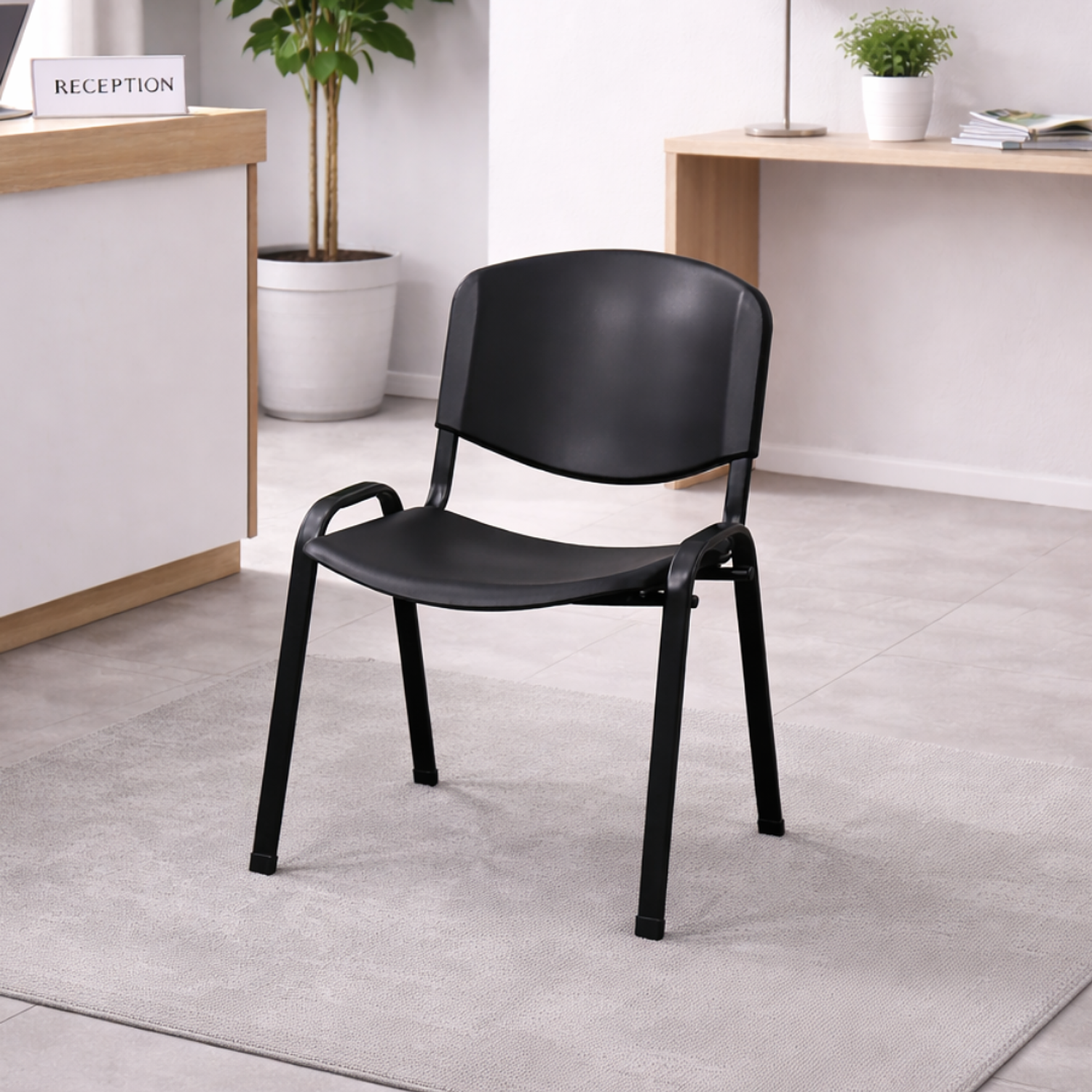 Silla de Reunión Ergonómica Negra para Visitas y Secretaria 1