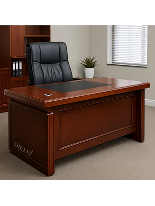 Escritorio Ejecutivo de Madera Color Caoba para Oficina Gerencial y Presidencial