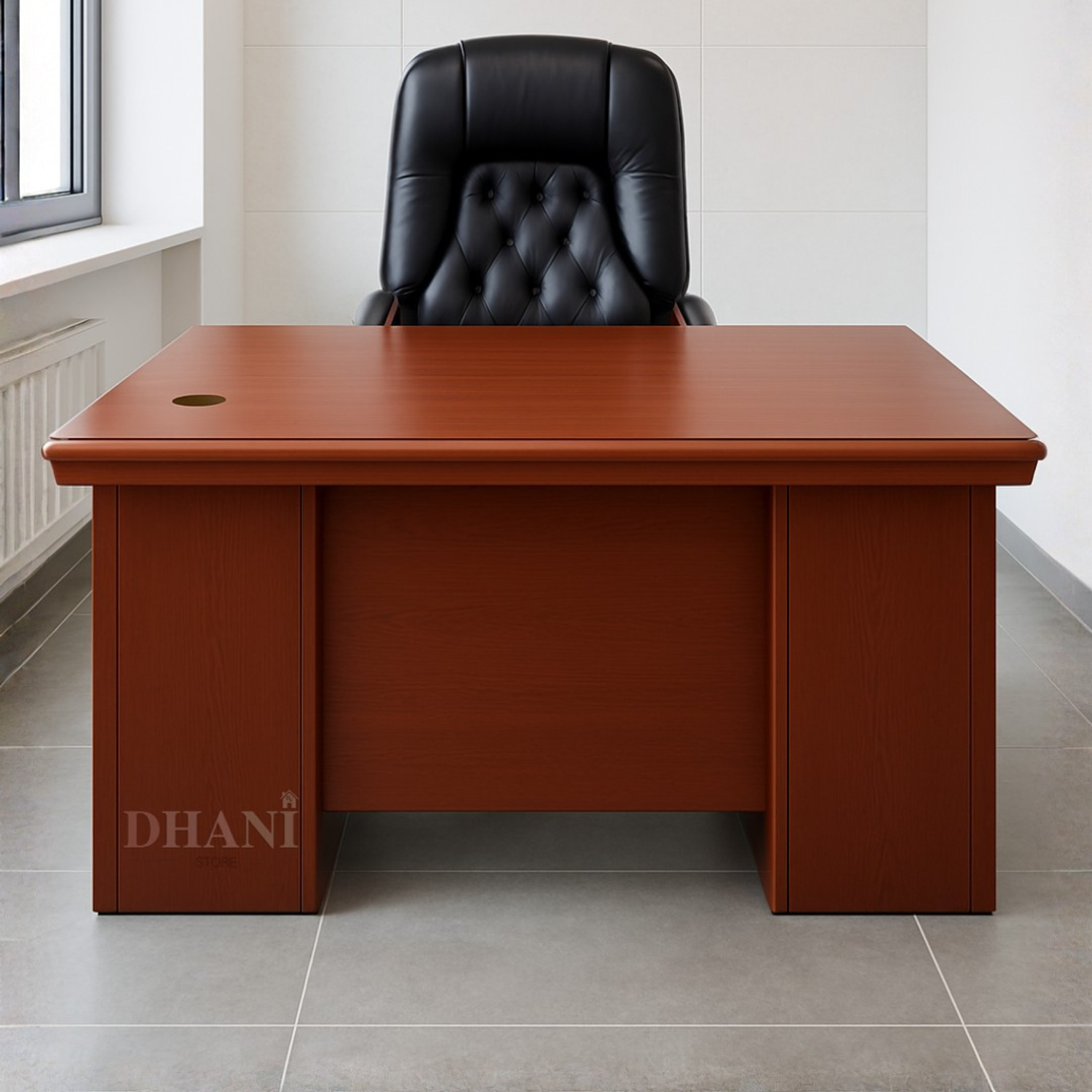 Escritorio de Oficina Clásico De Melamina Enchapado color Caoba 3