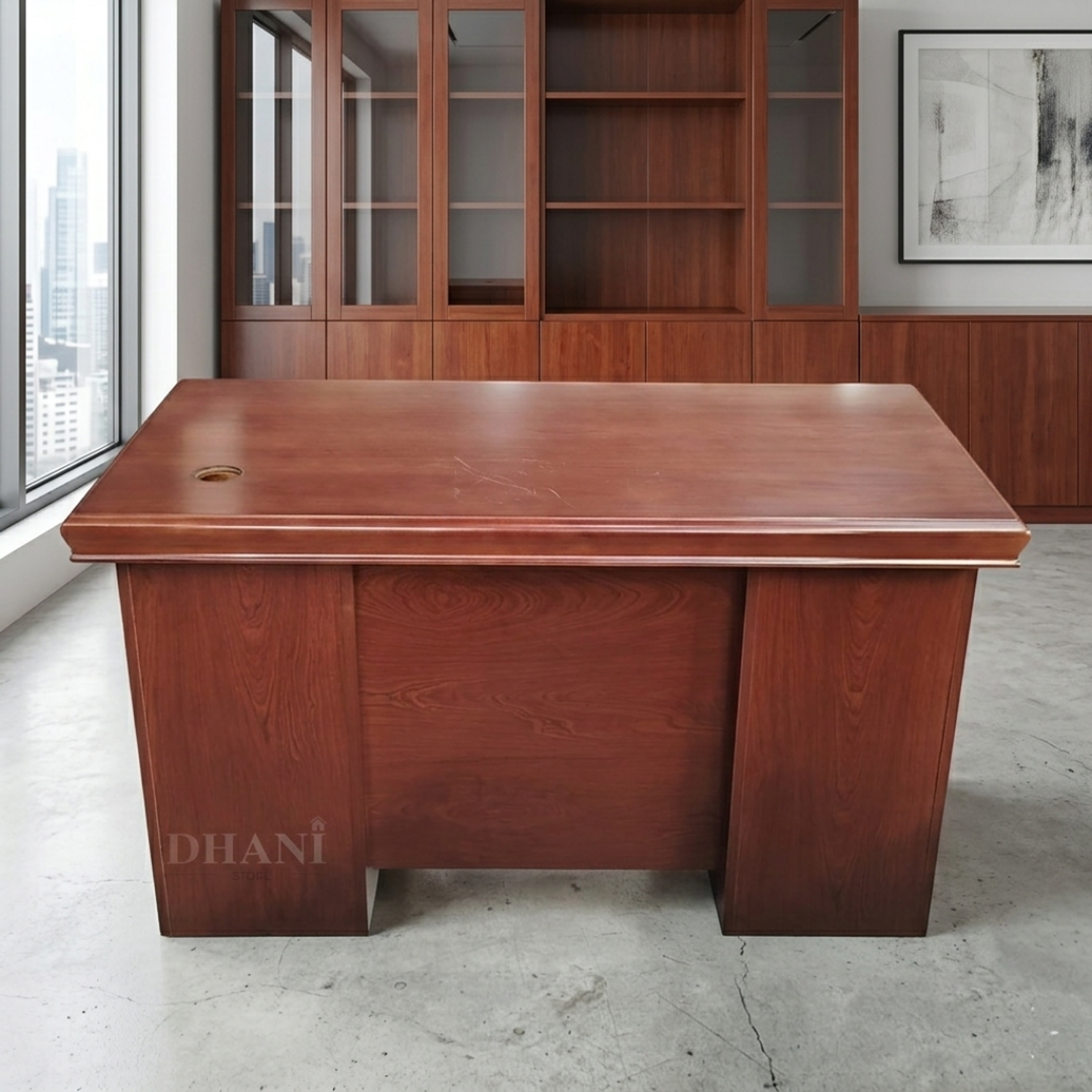 Escritorio de Oficina Clásico De Melamina Enchapado color Caoba 2