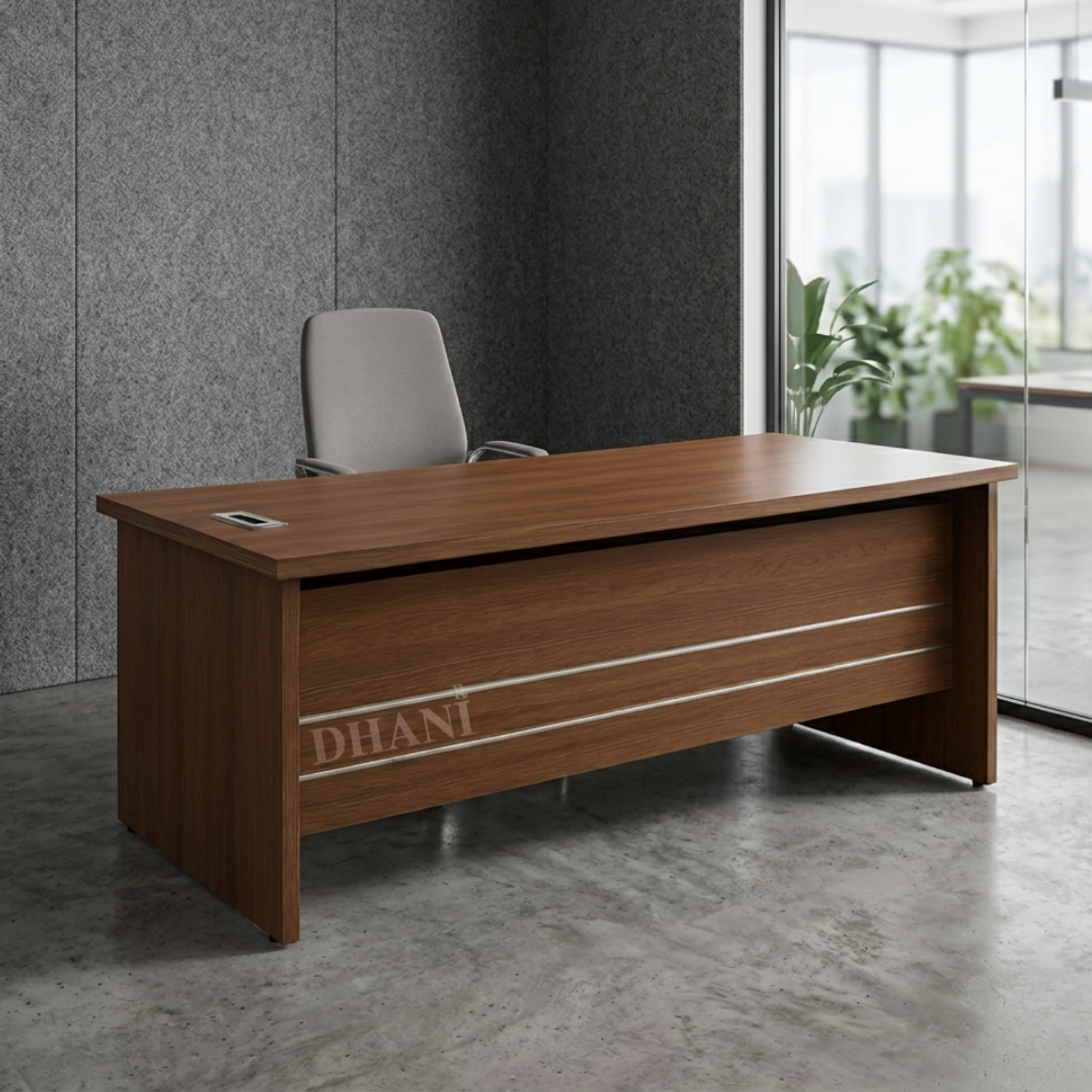 Escritorio Ejecutivo de Madera Clásico con Pasacables Integrado para Oficina  4