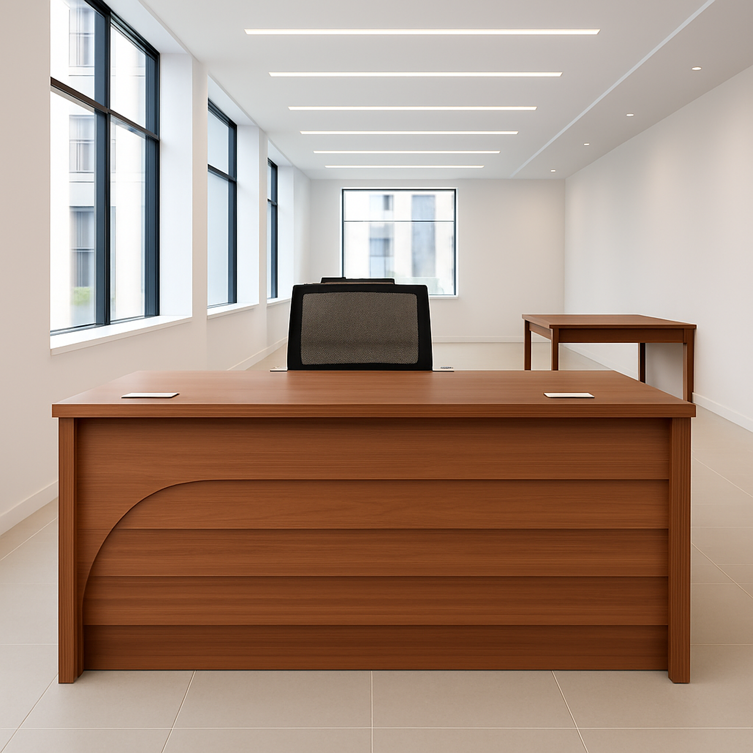 Escritorio Ejecutivo de Madera Clásico para Oficina Presidencial con Pasacables Integrado 4