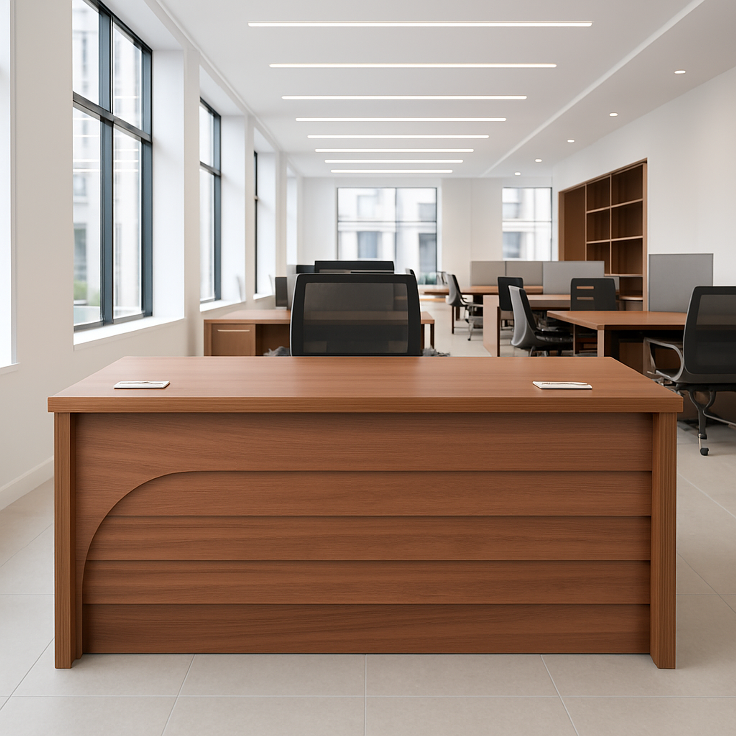 Escritorio Ejecutivo de Madera Clásico para Oficina Presidencial con Pasacables Integrado 5