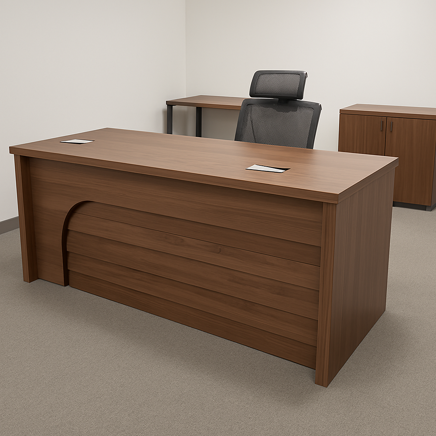 Escritorio Ejecutivo de Madera Clásico para Oficina Presidencial con Pasacables Integrado 1