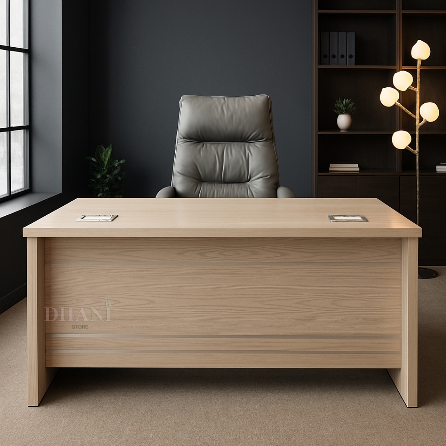 Escritorio Ejecutivo de Madera Monarquía Beige Oficina Presidencial Clásica 1