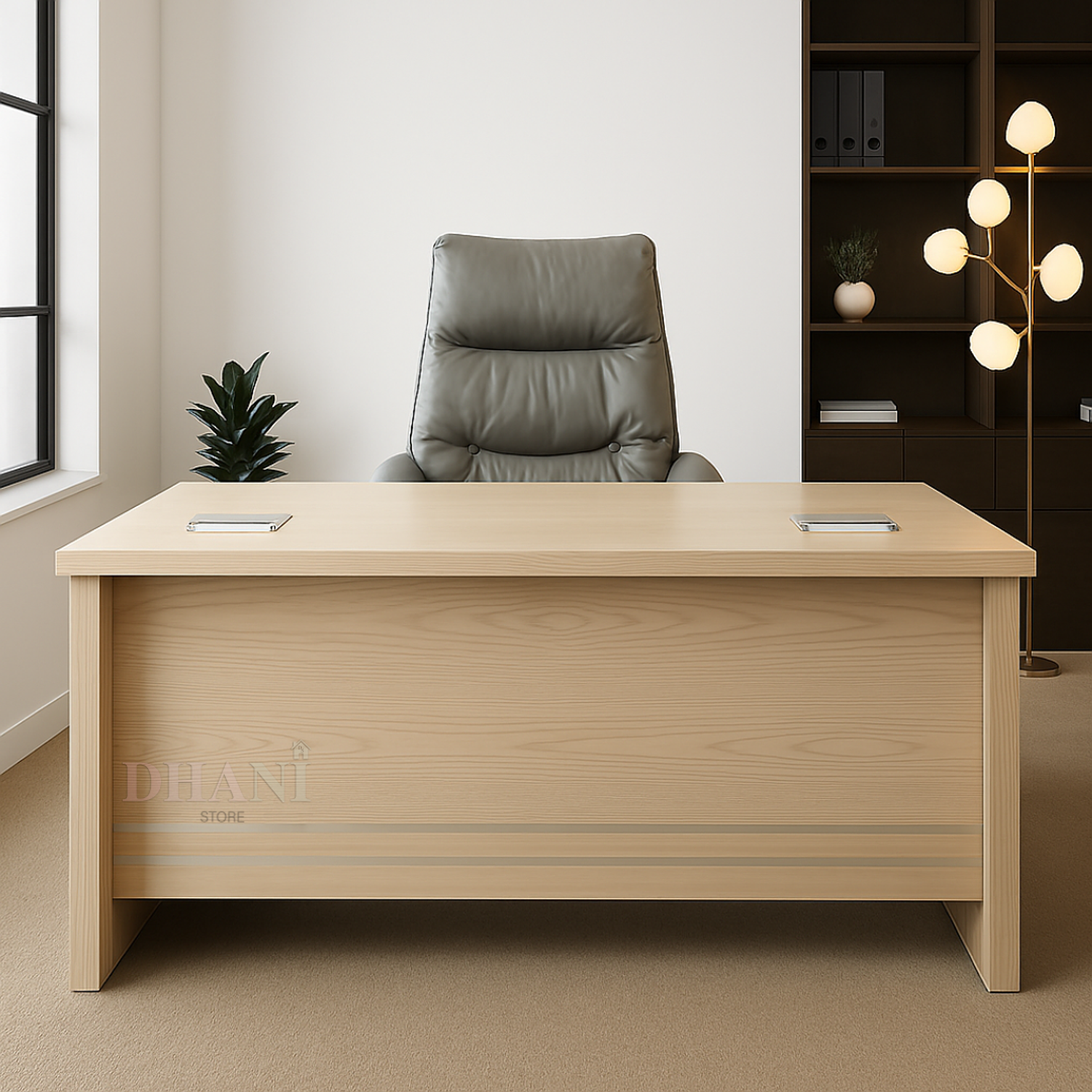 Escritorio Ejecutivo de Madera Monarquía Beige Oficina Presidencial Clásica 2