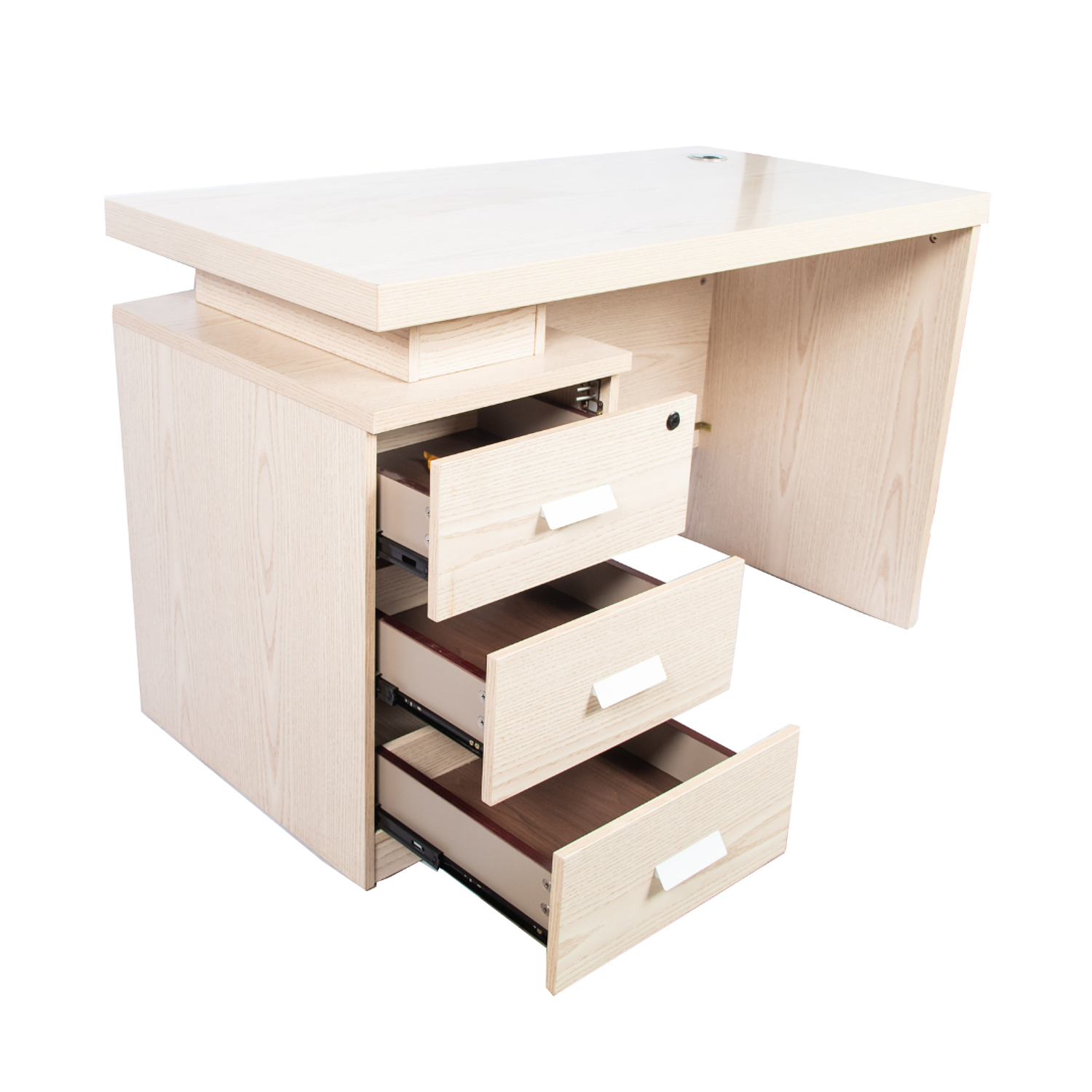 Escritorio Ejecutivo de Madera Beige con Cajones Estilo Clásico 4