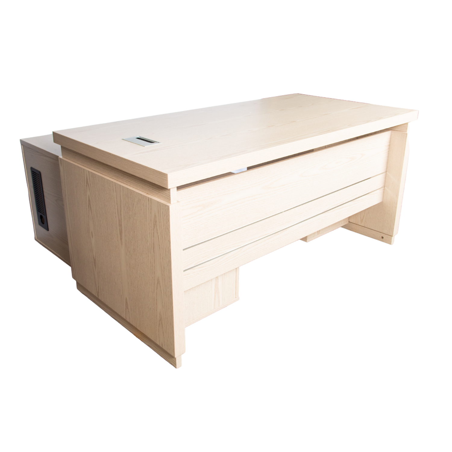 Escritorio Ejecutivo de Madera con 2 Cajones y Gabinete Beige para Oficina 4