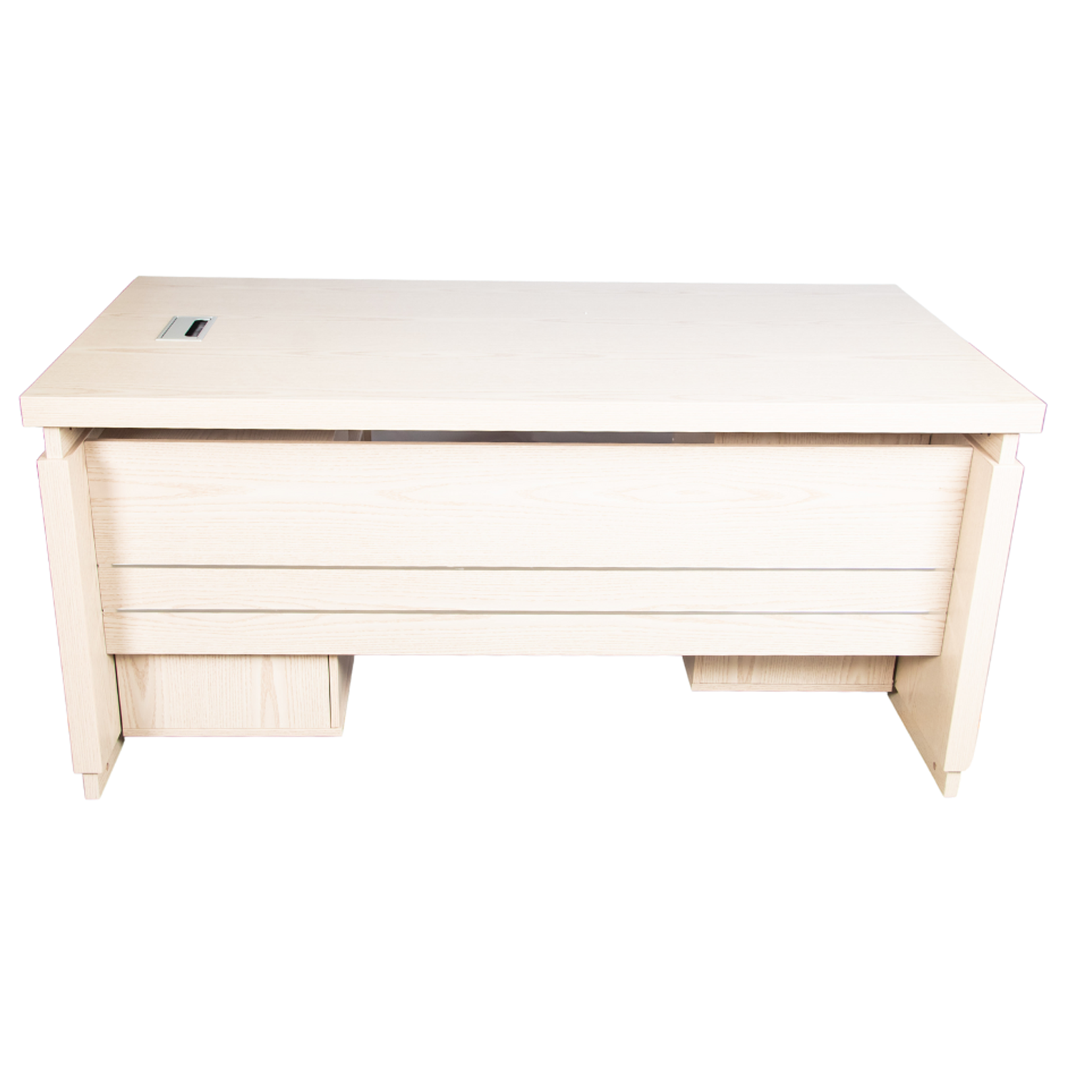 Escritorio Ejecutivo de Madera con 2 Cajones y Gabinete Beige para Oficina 5