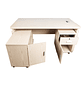 Escritorio Ejecutivo de Madera con 2 Cajones y Gabinete Beige para Oficina - Miniatura 7