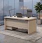 Escritorio Ejecutivo de Madera con 2 Cajones y Gabinete Beige para Oficina - Miniatura 3