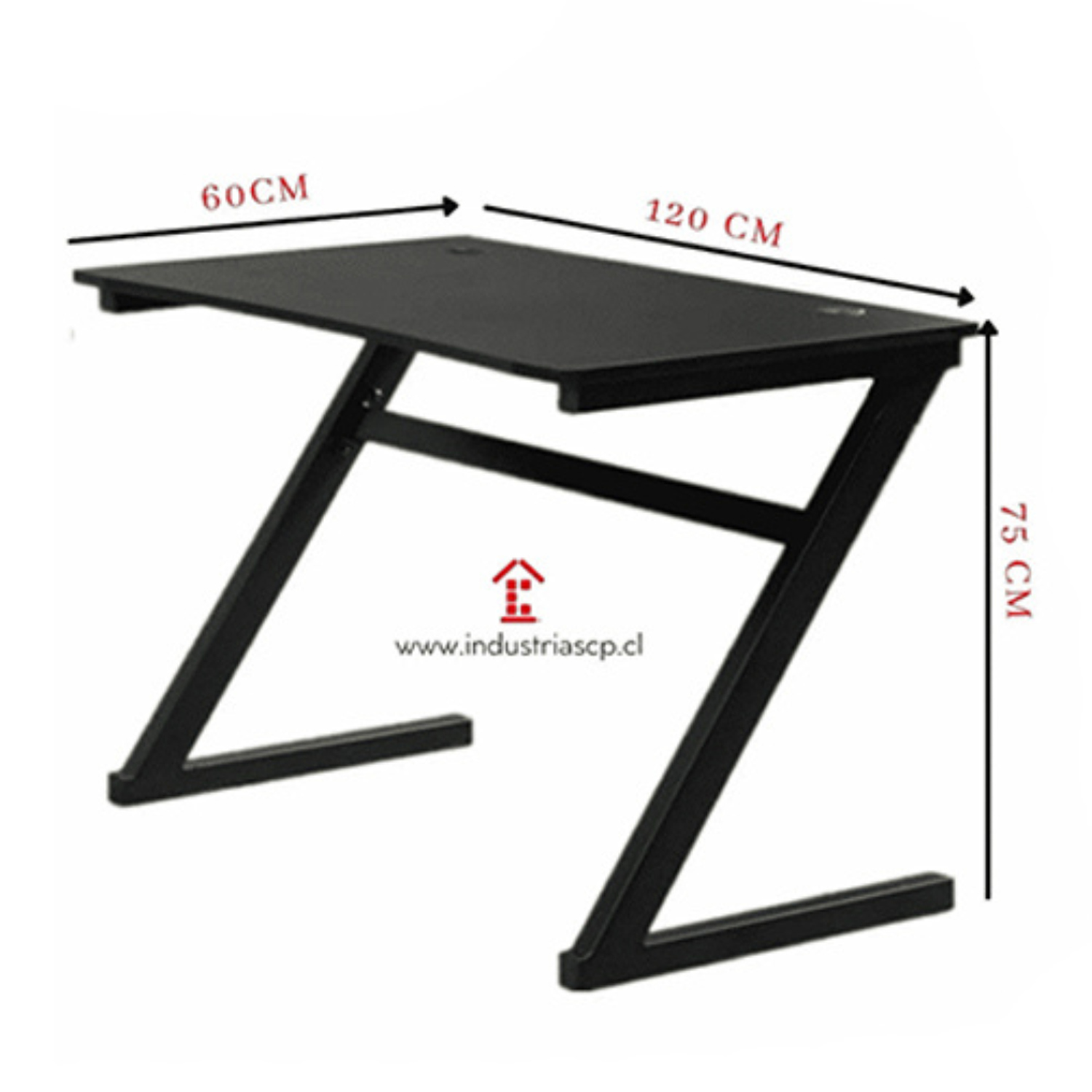 Escritorio Gamer Minimalista en Z Negro para Oficina y Setup Profesional 4